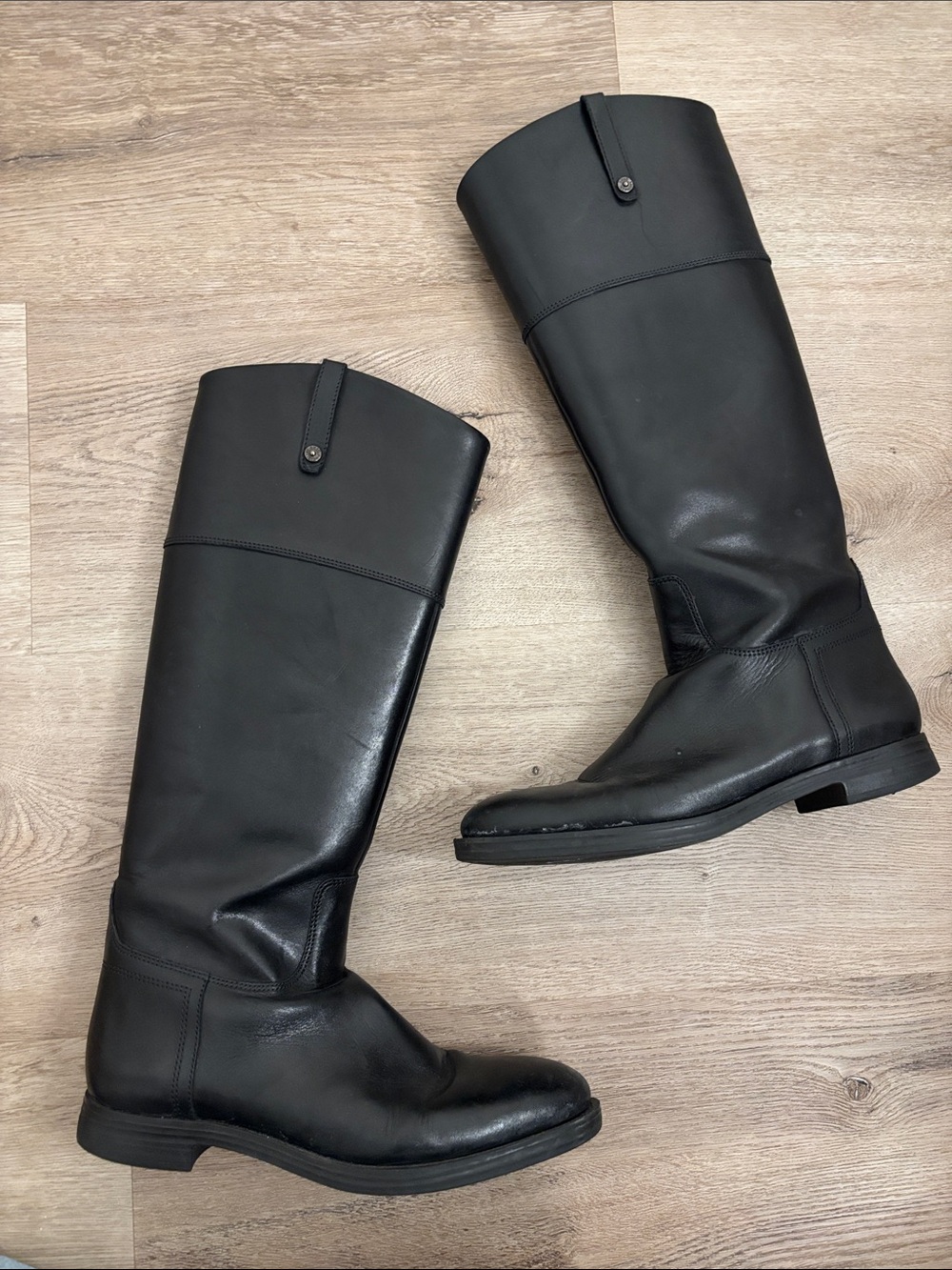 Enzo Angiolini Tall Black Knee-High Leather Riding Boots - 9.5